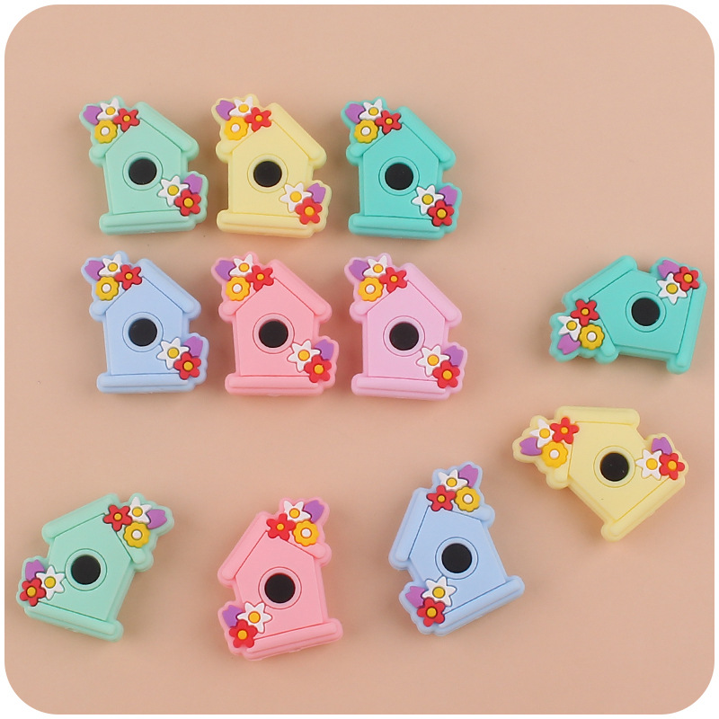 Bebé suministros de dibujos animados invernadero silicona mordedor creativo DIY bebé molar pezón cadena anti-caída cadena Accesorios