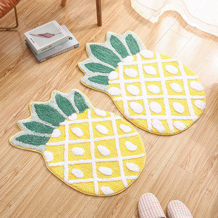 Fresh Semi-round Fruit Floor Mat Toilet Door Water Absorbent Anti-slip Mat Household Entrance Door Flocking Floor Mat Shaped