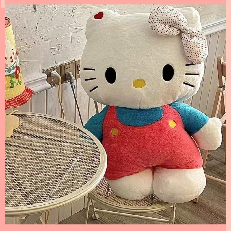可爱猫公仔蝴蝶结凯蒂猫抱枕毛绒玩具送女友女孩床上陪睡玩偶娃娃|undefined