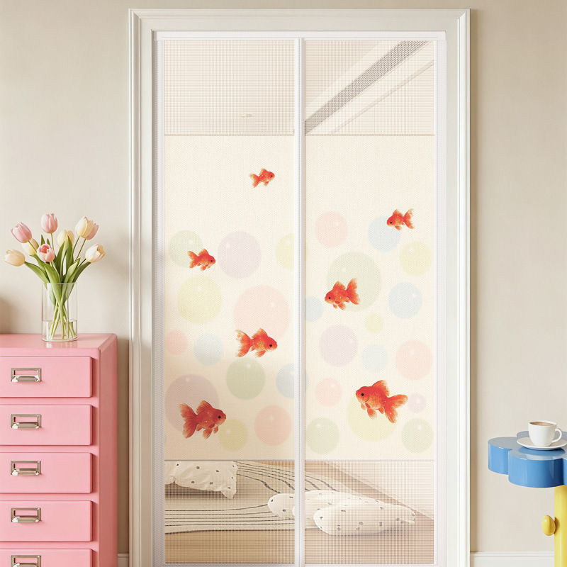 Cream-Colored Semi-Privacy Mosquito-Proof Door Curtain for Entryway, Home Bedroom, No-Drill Magnetic Partition Curtain Cream-Colored Semi-Privacy Mosquito-Proof Door Curtain for Entryway, Home Bedroom, No-Drill Magnetic Partition Curtain