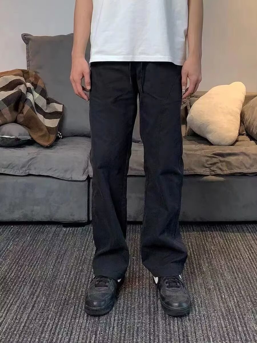 American Style Basic Diagonal Cut Casual Pants For Men Women, Summer Thin Workwear, Straight Loose Fit, Heightening And_mkmklike.com