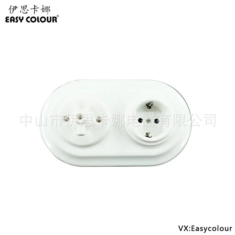 Decorative flush mount retro retro ceramic ceramic wall light switch and framed socket