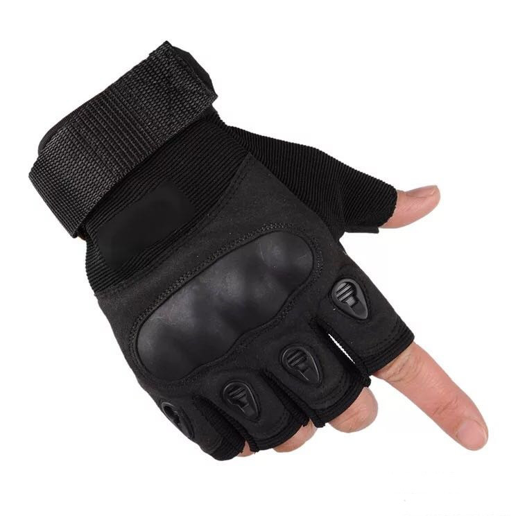 Oji medio dedo guantes tácticos hombres y mujeres deportes montañismo fitness equitación combate negro shell entrenamiento especial guantes de protección