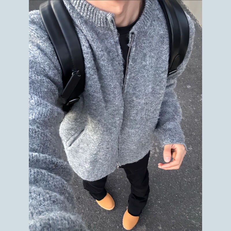 Winter Lazy Style Knitwear, High-End Knitwear Jacket, Mohair Knitwear Cardigan for Men Winter Lazy Style Knitwear, High-End Knitwear Jacket, Mohair Knitwear Cardigan for Men