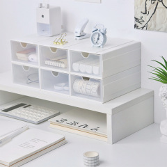Stackable Drawer-Style Desk Makeup Storage Box Office Supply Box Combination Multifunctional Plastic Storage Organizer