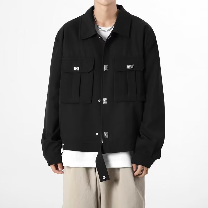 2024 Primavera y otoño Chaqueta guapa Hombre ins High Street Trendy Marca Hong Kong Estilo japonés Harajuku Chaqueta suelta de moda coreana