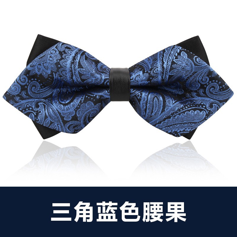 ↬↬↬삼각형 파란색 캐슈 나무 나비 넥타이 ↦=>=>=>