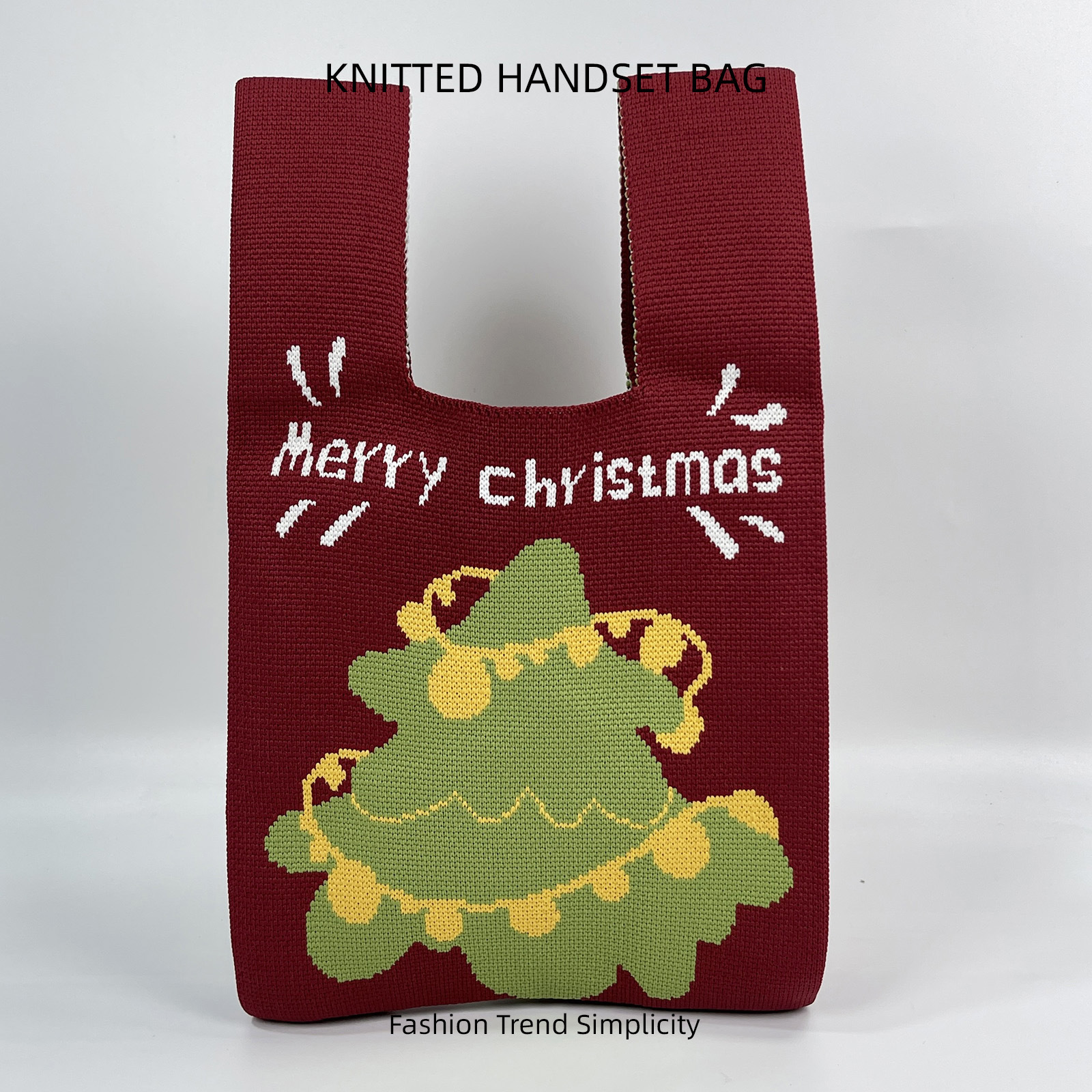 Navidad, regalo de Año Nuevo, bolsos de punto, bolsos de mujer, bolsos rojos, bolsos de brazo, bolsos de mujer.