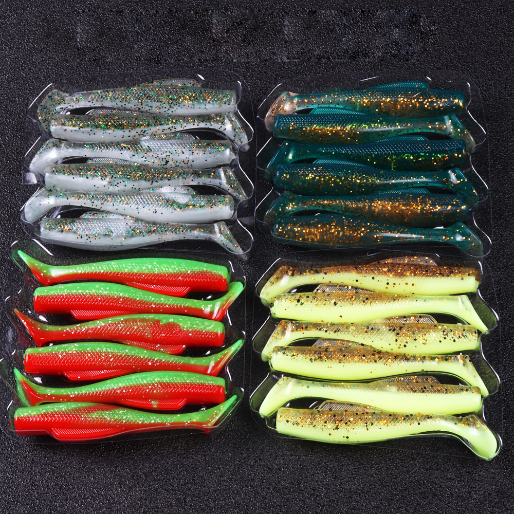 TPR cebo suave T cola flotante Luya gusano suave 6 pack MAN6cm8cm 10cm MinnowZ zman cebo suave