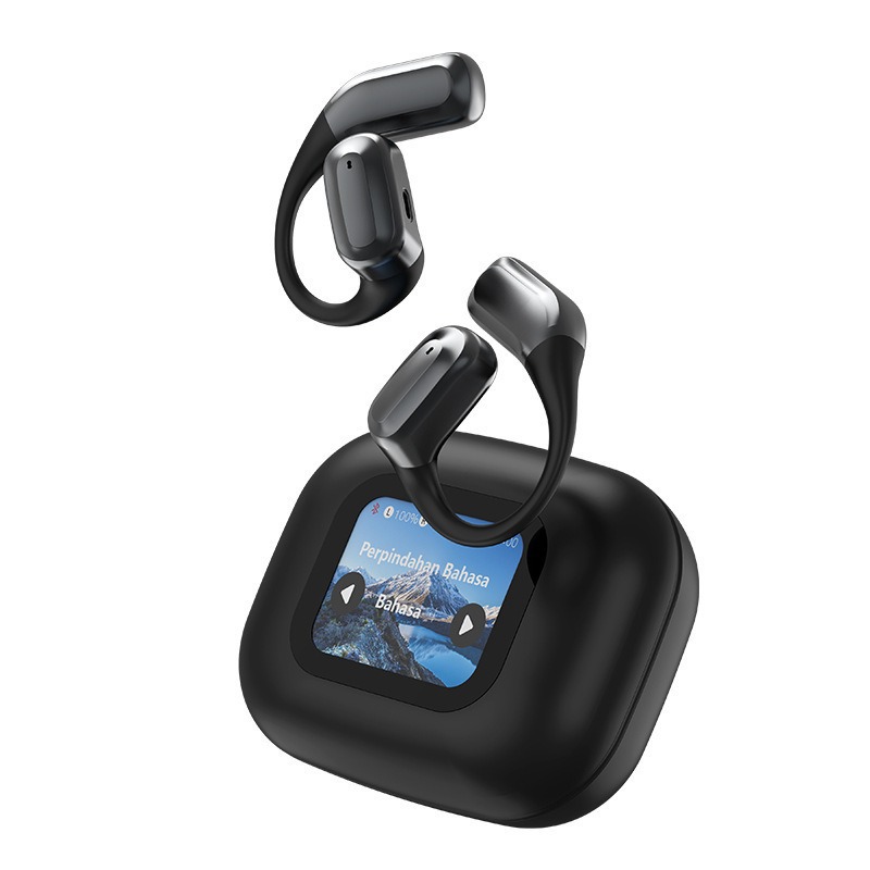 Ventas transfronterizas calientes AI traducción A16 pantalla de color inteligente ows auriculares Bluetooth no cuelgan auriculares super fábrica