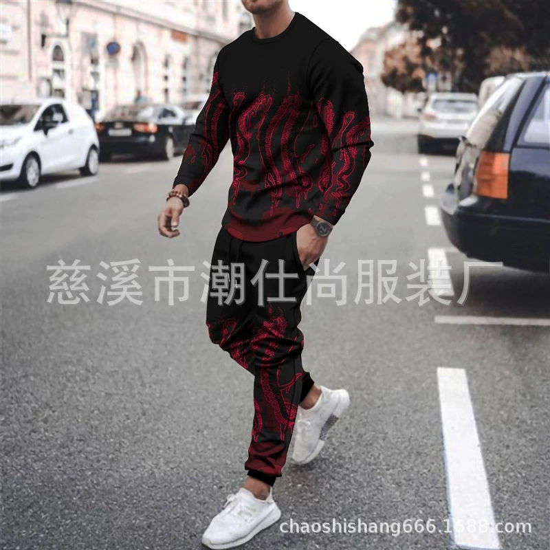 Футболка разноцветная, с длинным рукавом, брюки, европейский стиль, AliExpress