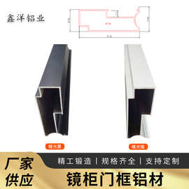 批发极简镜柜门框铝材 铝合金衣柜橱柜铝型材边框镜框多规格选择