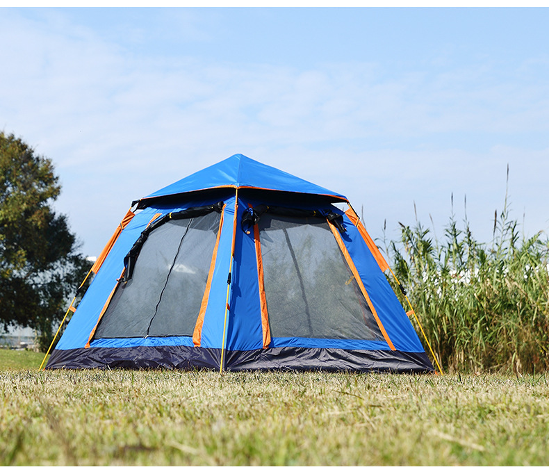 Source wholesale tent outdoor folding camping thickened 5-8 outdoor beach free sunscreen and rainproof camping