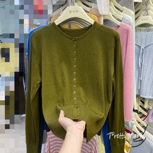 2025新款ins秋冬纯色圆领单排多扣高品质六羊毛卷边领针织开衫|undefined