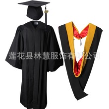 美国梭织大学学士服学位服美式学士槽袍.学士硕士头套毕业典礼