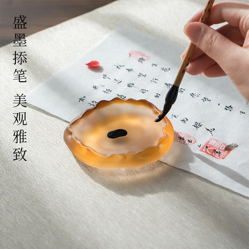 Glaze pen lick multi-functional calligraphy ink pool ink tray special ink palette Chinese painting supplies saucer ornaments