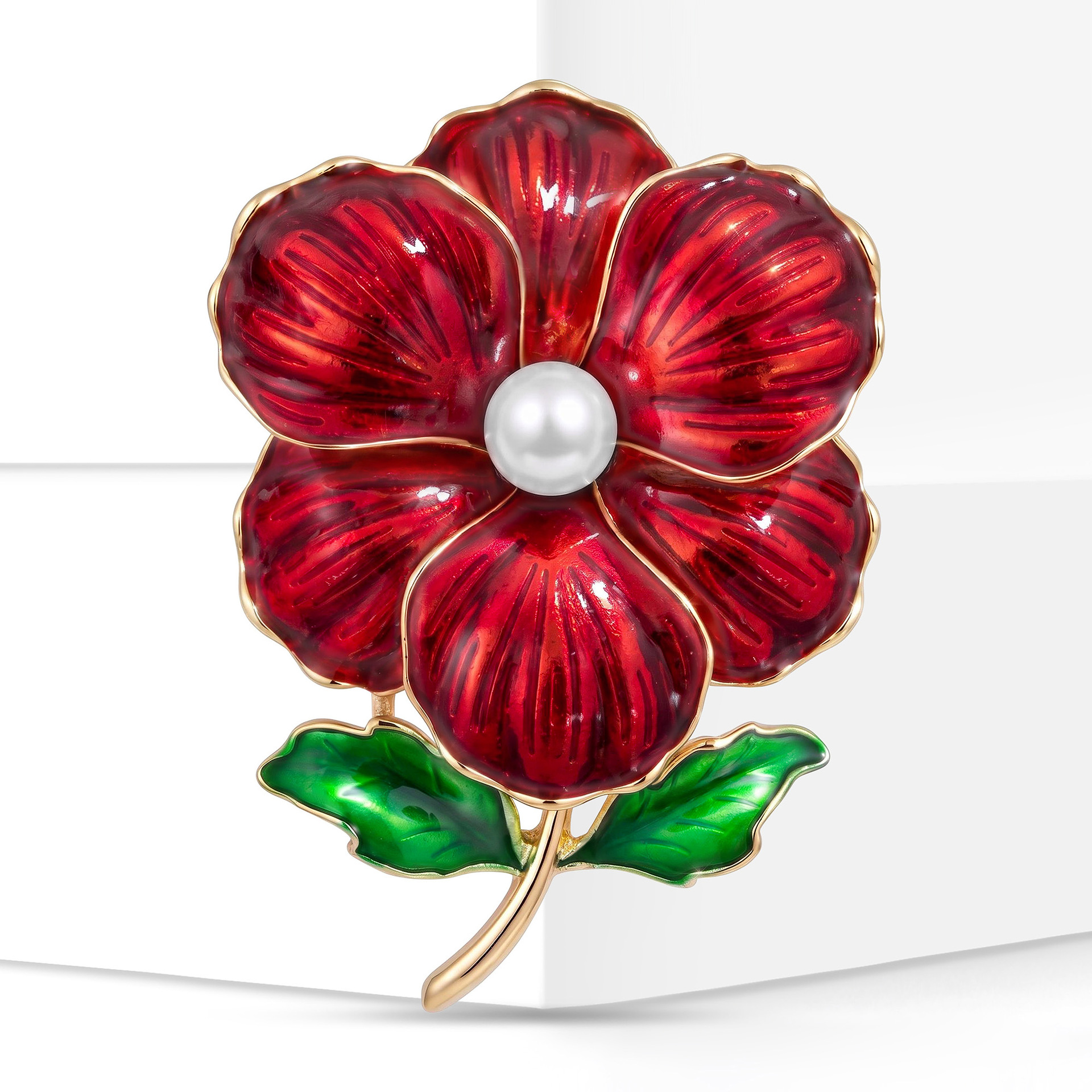 High-end, elegant, and creative enamel poppy flower brooch, a new versatile design, wholesale: BR6053