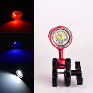 LED diving flashlight underwater photography fill light red blue violet waterproof 80 meters fill light diving flashlight