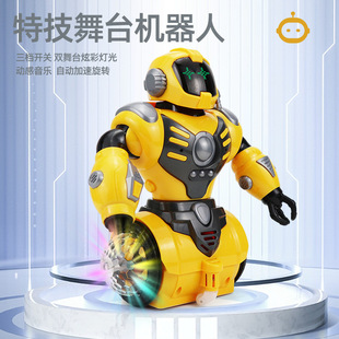 New Kidsren's Electric Stunt Dancing Robot 360 ° Rotating Light Music Children's Toys Cross-Border Wholesale