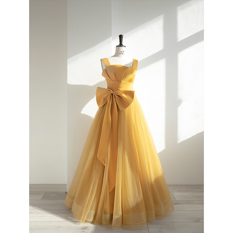 Vestido de noche transfronterizo 2026 nuevo vestido de princesa elegante temperamento largo espectáculo vestido de reunión anual de la compañía de banquete mujer