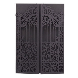 Foreign trade hot wedding door invitation letter laser hollow cutting cardboard creative black blessing greeting card shell