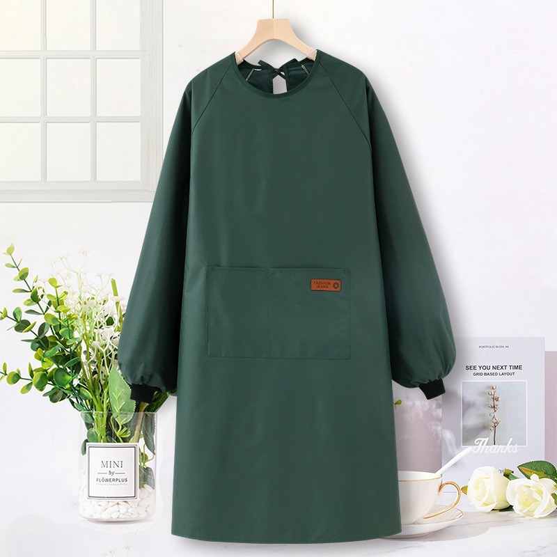 Green-BC801 긴 소매 방수 가죽 표준 더블 포켓