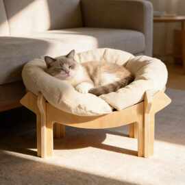 现货木质宠物猫咪可拆洗窝室内猫咪栖息地四季通用猫咪高脚睡窝