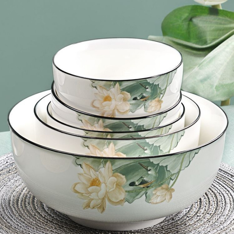 tazón de arroz de cerámica tazón de arroz esmaltado de color nuevo tazón de arroz de estilo chino tazón de fideos de espesamiento tazón de arroz tazón de sopa porcelana Sensheng