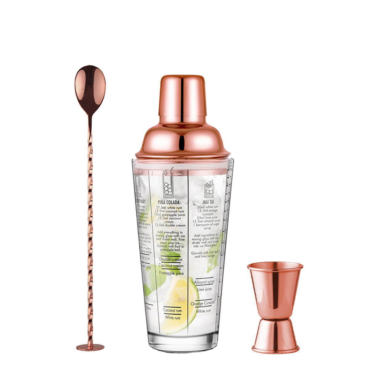 로즈 골드 셰이커 컵 3종 세트(컬러 박스)