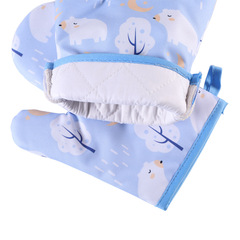 Baby and Parent Kitchen Thick and Fuzzy Gloves Adult and Children Gloves Household Microwave and Oven Gloves Baking Tools