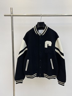 Correct version <in stock> CL 2023 new classic baseball uniform leather jacket jacket for men and women