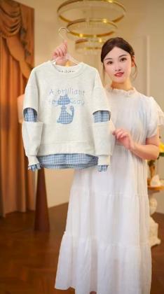 2025新款今年流行爆款女童卫衣秋季儿童卡通上衣秋装女大童假两件|undefined