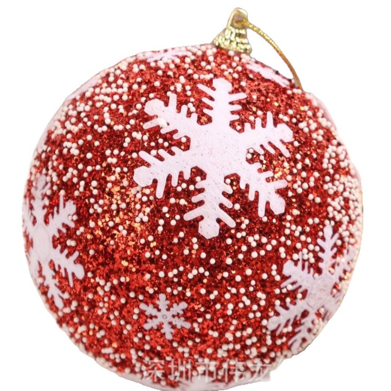 自社生産と販売のクリスマスツリー装飾ボールペンダント10cmクリスマスパーティースノーフレークペンダントボールクリスマスボールセットボックス|undefined