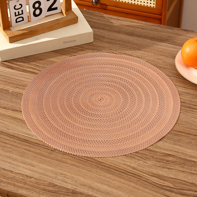 Transfronterizos románticos franceses almohadillas de comedor de PVC redondas creativas hueco simple almohadilla de aislamiento térmico almohadilla impermeable de restaurante
