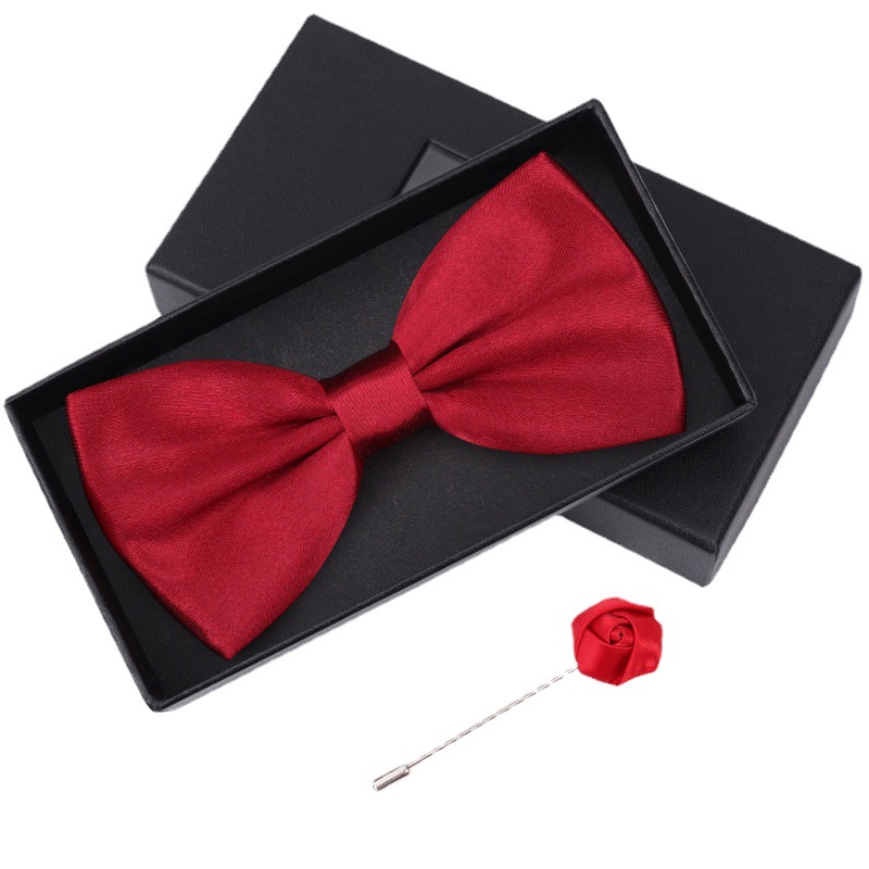 Bow tie Male wedding Wedding bridegroom best man Red suit shirt British Brothers Korean bow female gift box