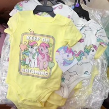 外贸原单新生婴幼儿宝宝短袖三角哈衣包屁男女童连体衣服