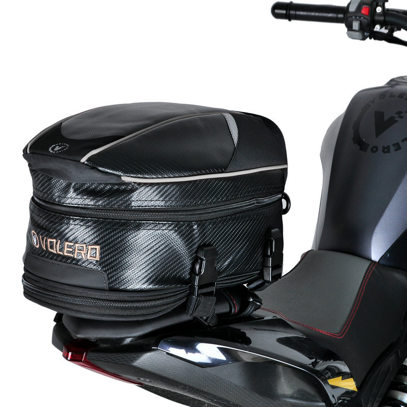VOLERO motocicleta bolsa de asiento trasero motocicleta larga y corta distancia asiento trasero especial equipaje tronco casco impermeable mochila portátil