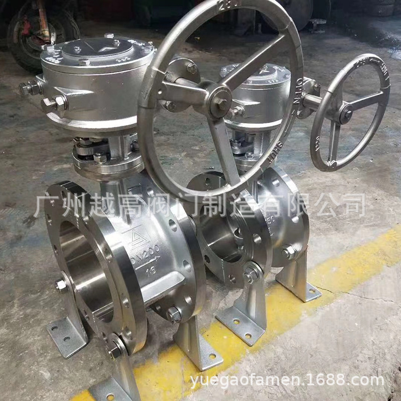 304.316L全不锈钢法兰蝶阀硬密封蝶阀D343W-16P手动式涡轮蝶阀门