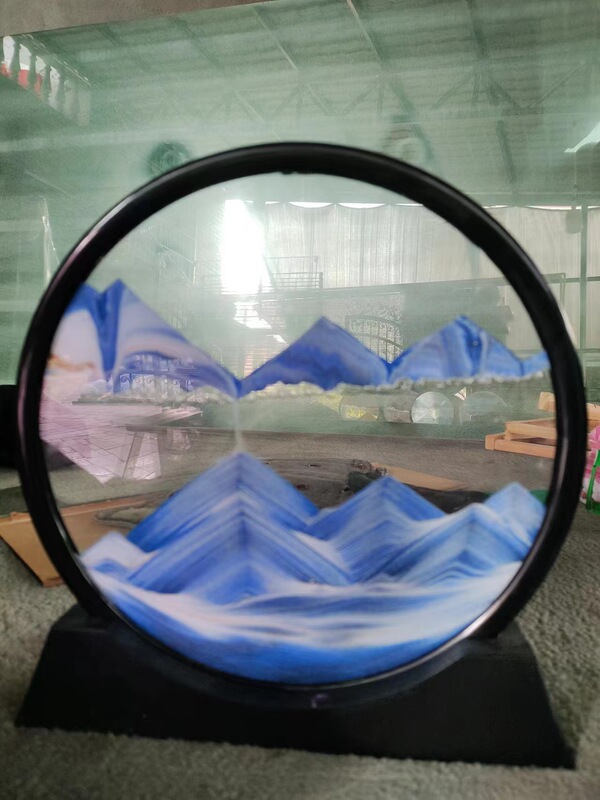 Chinese Glass Hourglass Frame Ornaments Blue Mountain Creative quicksand Painting Photo Frame Set Table Birthday Gift Photo Frame Chinese Glass Hourglass Frame Ornaments Blue Mountain Creative quicksand Painting Photo Frame Set Table Birthday Gift Photo Frame