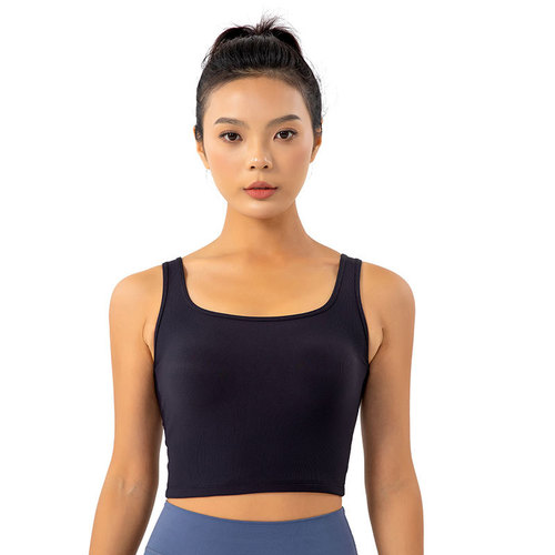 Spring and summer new padded spaghetti strap yoga vest for women, shockproof push-up outerwear inner layer sports fitness clothing