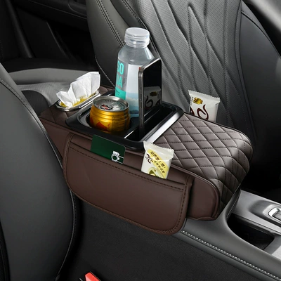 Mobile Phone Pocket, Armrest Box – Armrest box pad - coffee-color