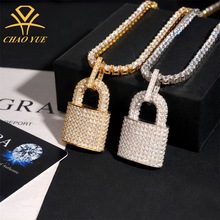 外贸新款S925银VVS莫桑石锁头设计吊坠欧美男女爱情纪念挂件直供