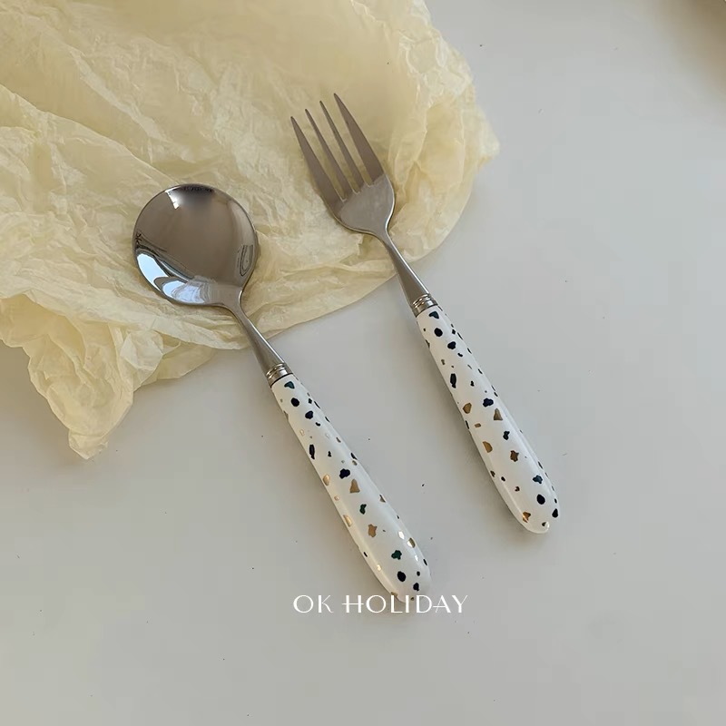 餐具ins甜品勺子不锈钢长柄搅拌勺勺子家用可爱咖啡勺冰淇淋勺