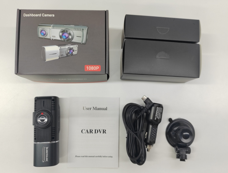Cross-border driving recorder HD night vision car front car double recording double lens 1.5 inch HD 1080P car DV
