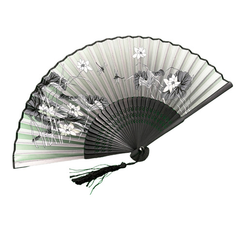 Manufacturer wholesale imitation silk female fan custom silk Chinese style smiling plum Japanese style female fan gift fan customization