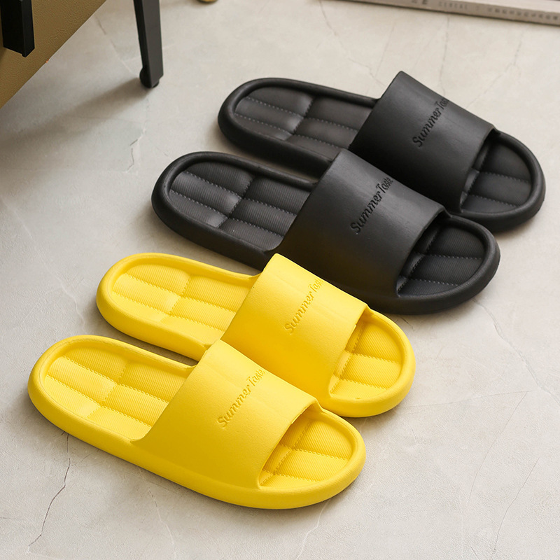 2022 New Style Home Slippers Women's Summer Indoor Wear Couple's Hotel Bathroom Bath Soft Bottom Men's Sandals and Slippers