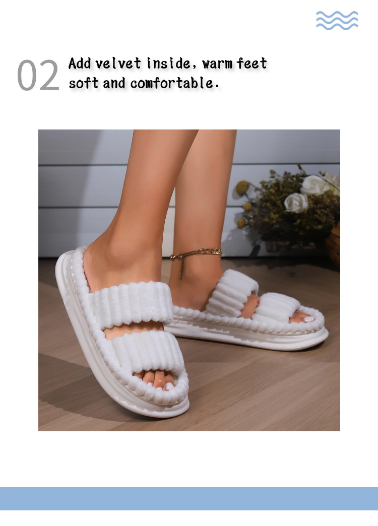 Scarpe da casa in pile da donna con punta chiusa, autunno inverno, camera da letto all'aperto, calde scarpe da interno in memory foam termico_voghion.com