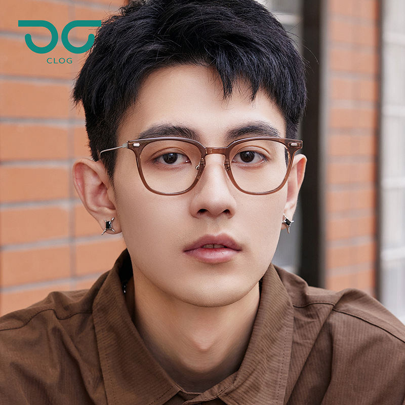 新款潮流平光镜方形框架时尚近视眼镜架TR不锈钢全框眼镜框批发