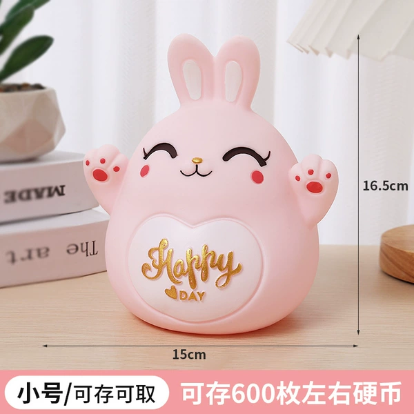 Small happy fuchsia rabbit