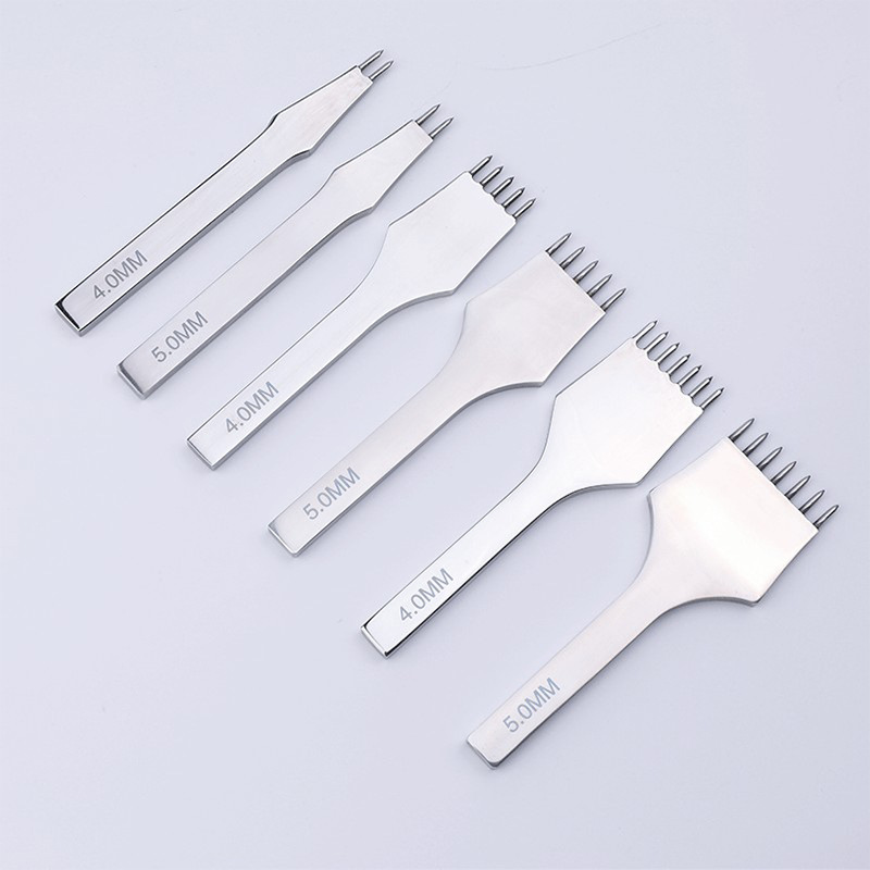 高速钢圆斩皮革打孔工具皮革圆形打孔器菱斩套餐手缝皮革菱斩套装